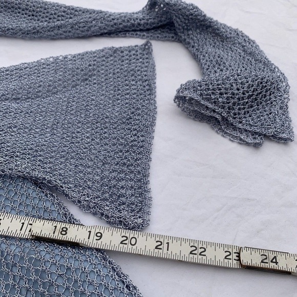 Revolve We are Kindred Delilah Dress Blue Size 0 Metallic Mesh Crochet Party - Picture 9 of 13